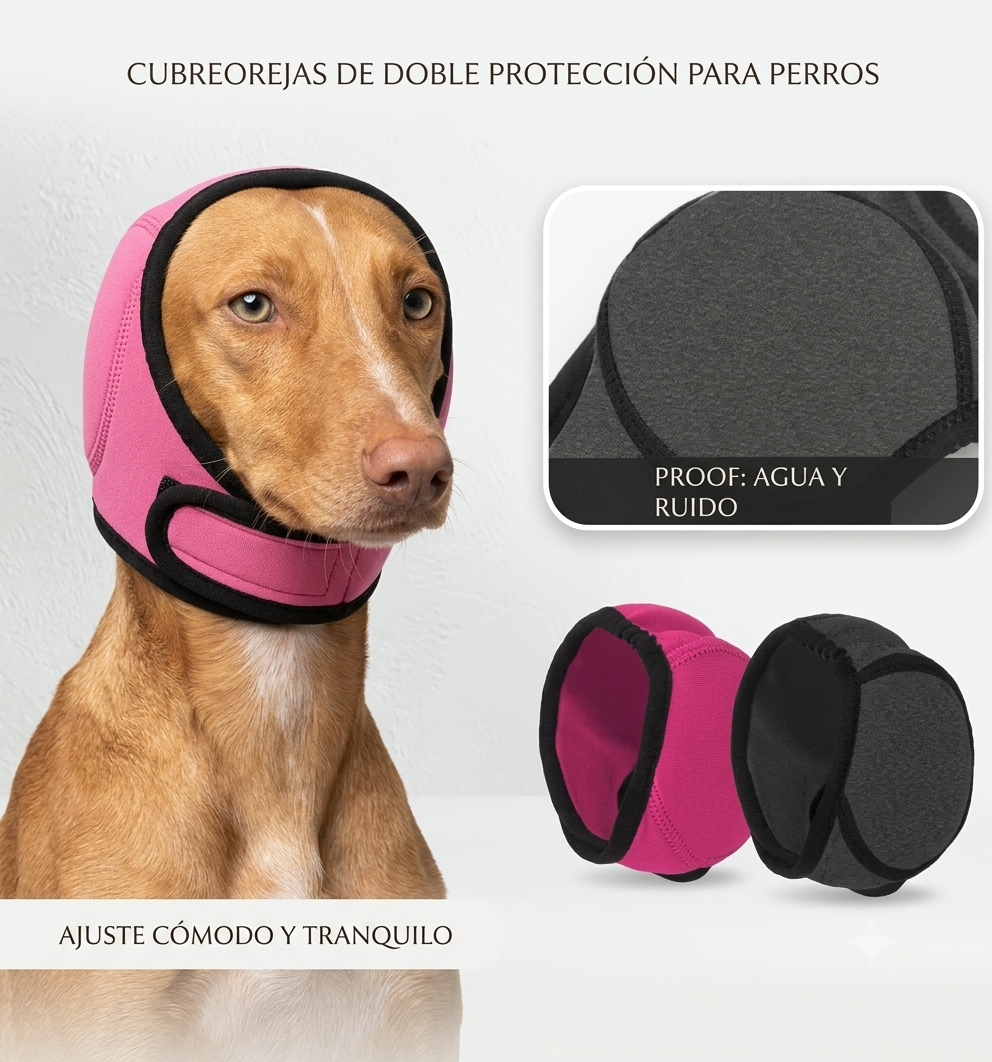 Orejeras calmantes para perros, ajustables e impermeables, reduce el ruido para aliviar ansiedad