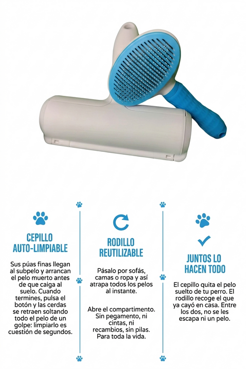 Rodillo para Casa + Cepillo  para Perros y Gatos