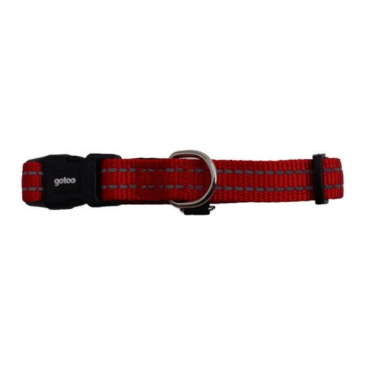 Gotoo Collar Nylon Reflectante Rojo para Perros